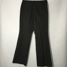NEW NY C Pinstripe Trousers Women 42 86th Slight Flare Stretch Flat Sz 12 Tall