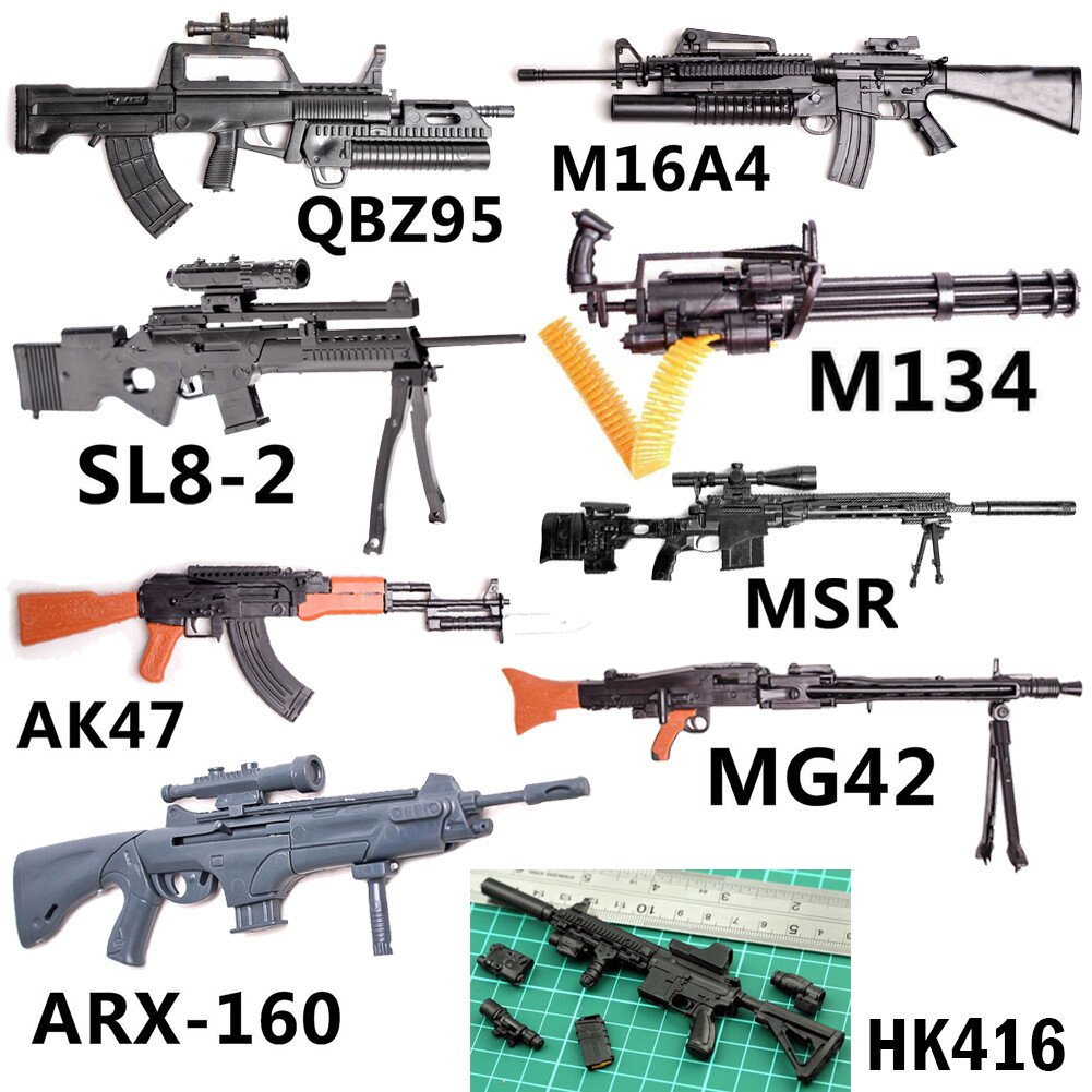 1:6 Scale Gatling Toy Gun Assembly Model Puzzles Bricks weapon