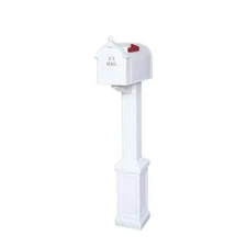 Postal PRO Mailbox Post Kit Classic White Durable Plastic Mounting Hardware