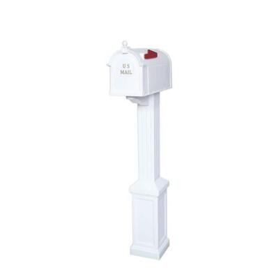 Postal PRO Mailbox Post Kit Classic White Durable Plastic Mounting Hardware