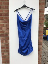 FLORENCE SATIN COWL NECK BODYCON DRESS SIZE 12 Slim NEW WITH TAGS boohoo RRP £18
