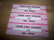 3 Kiss Hard Luck Woman / Mr. Speed Jukebox Title Strip