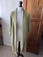SPIRITO DI ARTIGIANO green long edge to edge cardigan size L cashmere lambswool 