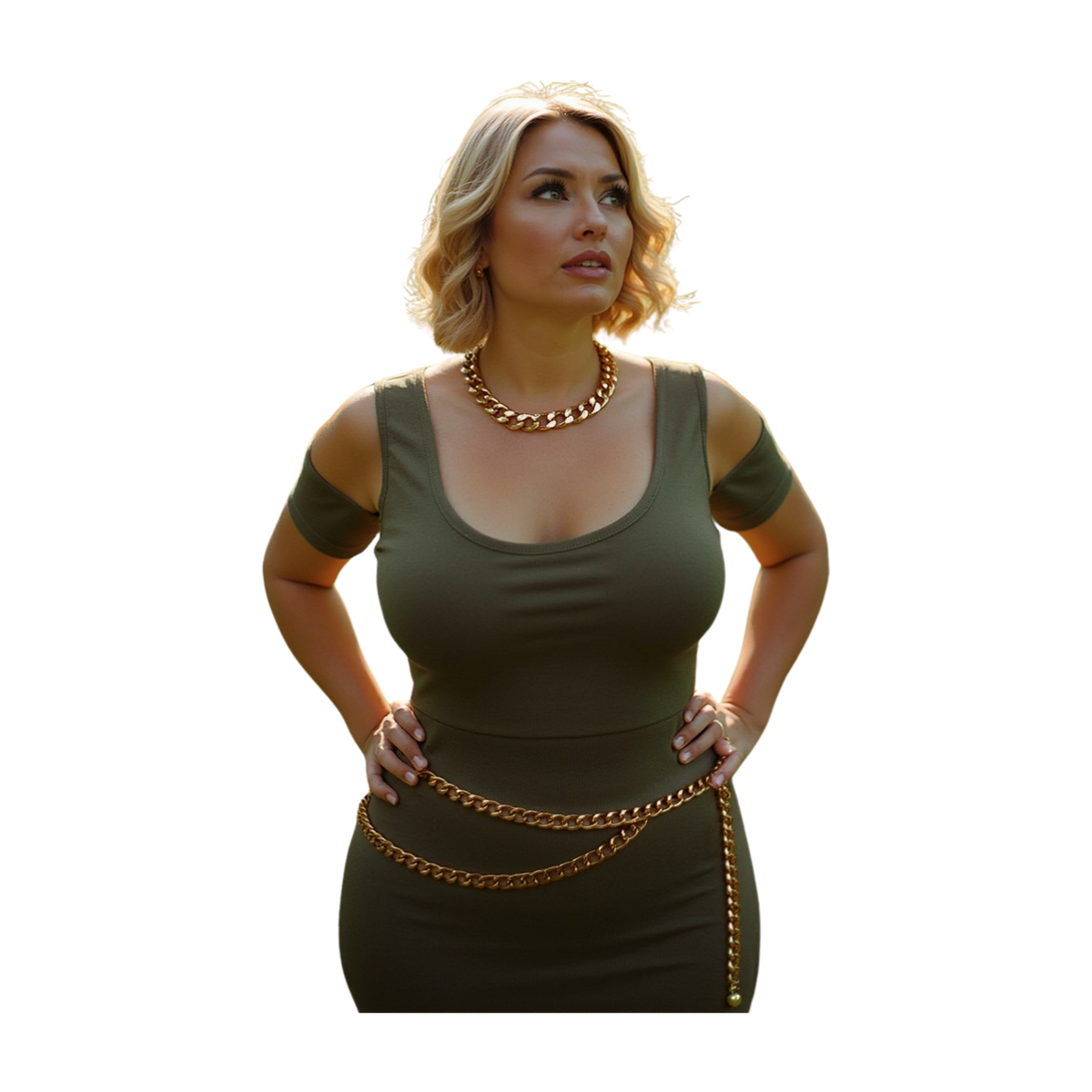 Ceinture Mode Pour Femme En Métal Chaîne Argentée à Boutons Vague - Taille XL/XXL (grande) - Neuf Avec étiquettes