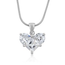 Classic Clear Heart Pendant Necklace