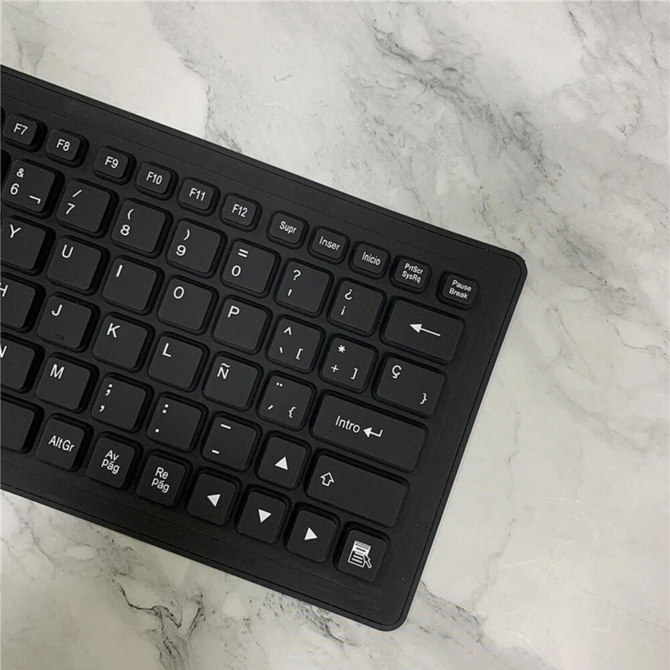 84 Keys Spanish USB Wired Silicone Keyboard Foldable Soft Silicone V9C3 - Image 4 of 4