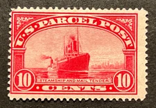 Travelstamps: 1912-13 US Stamps Scott #Q6 Steamship 10 Cents, mint, OG, hinged