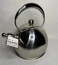 Well Equipped Kitchen Tea Kettle Stainless Steel  2.7QT light weight New