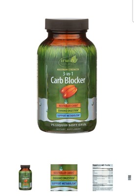 Irwin Naturals Carb Blocker Weight Loss Supplements Softgel - 75 Pills