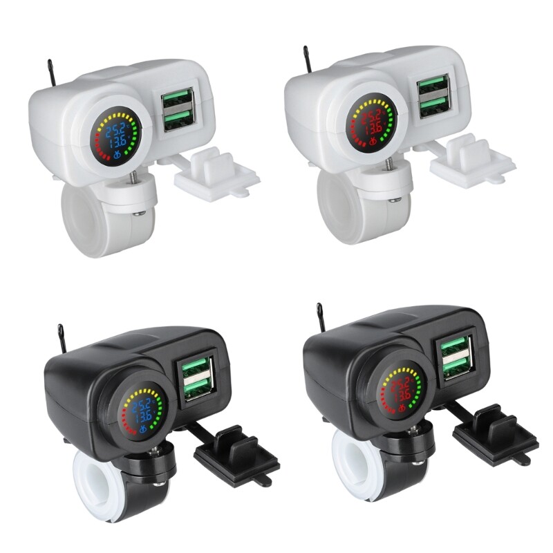 Dual USB QC3.0 Fast Charging Motorcycle Power Adapter Socket