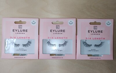 3 SELTENE Eylure London 3/4 Nr.011 Falsche Wimpern Makeup Beauty Konvolut Weihnachten