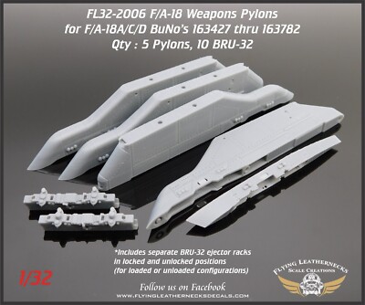 1/32 Flying Leathernecks FL32-2006 F/A-18A/C/D Weapons Pylons for Academy