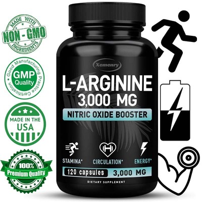 L-Arginine - Extra Strength Nitric Oxide & Circulation Boost, Energy Support