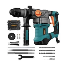 GLORITY 1-1/4 Inch SDS-Plus 13 Amp Heavy Duty Rotary Hammer Drill with Alumin...