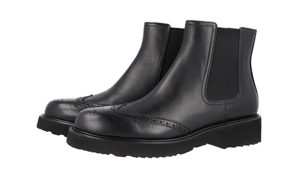Prada Leder Stiefelette Chelsea Boots Schuhe - 1T778L Schwarz Neu - 40,5 Uk 7.5-image