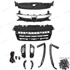 9PC For CIVIC 2009-2011Bumper Radiator Cover Grille Mesh Fog lights bezel Kit