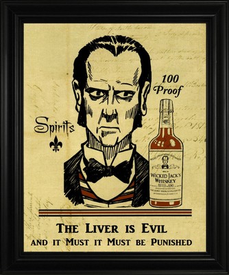The Liver is Evil Whiskey Liquor Poster Canvas Print FRIDGE MAGNET 6x8 Large