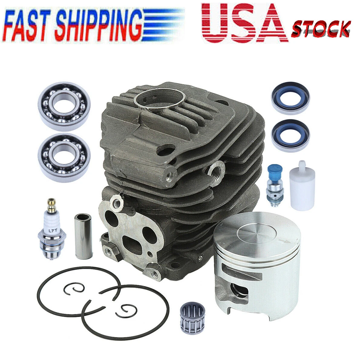 SoKOIUU SPARE PART Bore 51mm Cylinder Piston Assembly Kit Adapted With
