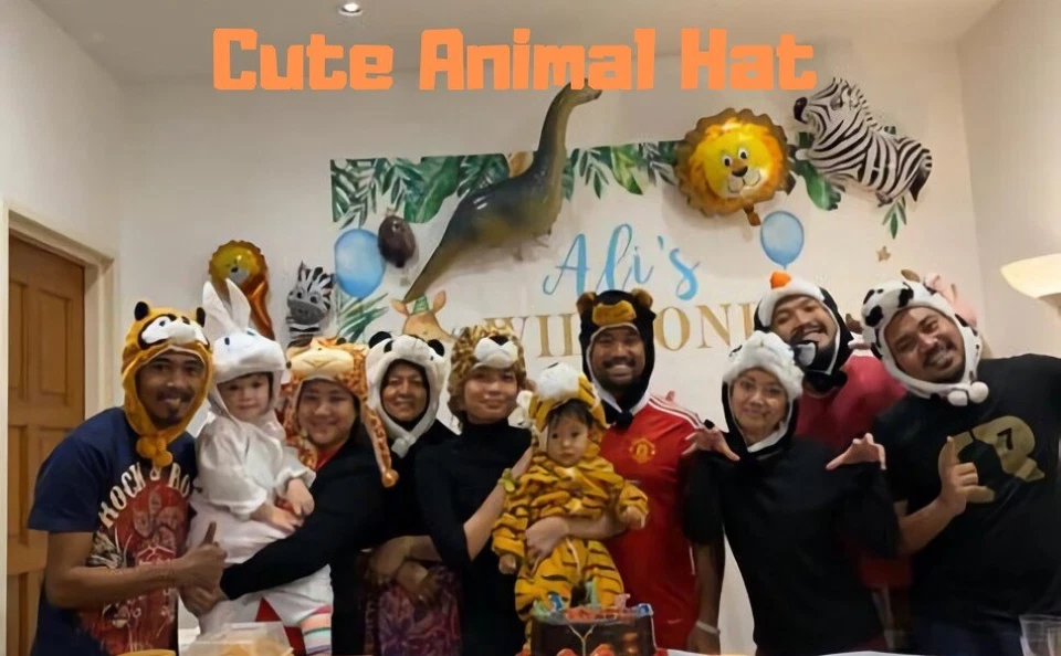 Divertidos sombreros de felpa para animales con forro polar sombrero cálido súper suave con orejeras Foto 2 de 4