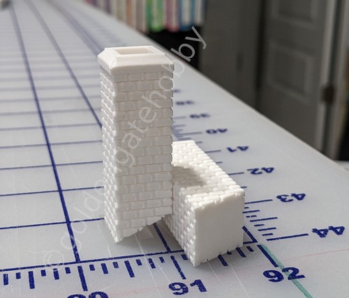 O Scale Chimney, 36" Square, 86" Tall, Set of 4, White PLA, In Stock! - Picture 3 of 4