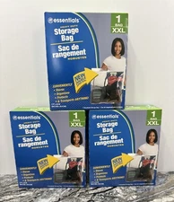 Storage Bag w/ Handle Heavy Duty XXL 2ft x 20 Inches Double Zipper Seal 3 Packs