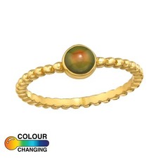 Stimmungsring Silber 925 gold Mood Ring Farbwechsel Stimmungsfarben Gefühlsring