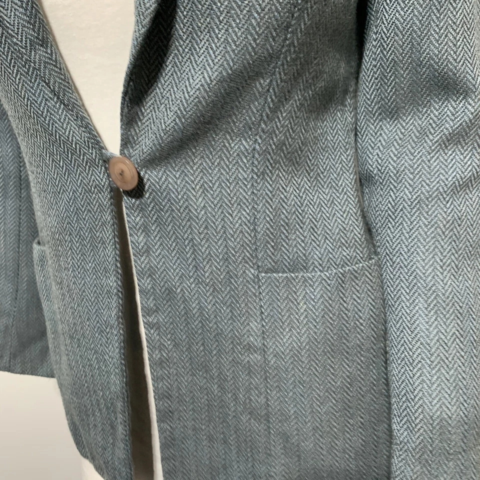 Carlisle Blazer Women’s 100% Wool Single Button Jacket Gray Herringbone Size 4 - Image 3 of 4