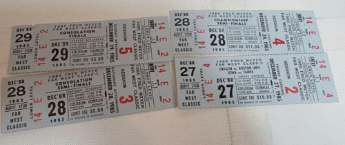 4 Vintage 1980s College Basketball Ticket Stubs Far West Classic Portland Oregon - Picture 1 of 4