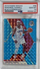 2019 Panini Mosaic #98 Montrezl Harrell Blue Fluorescent #8/15 PSA 10 Gem Mint