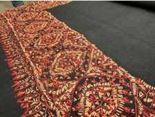 Cashmere Pure PAshmina Wool shawl black hand embroidery