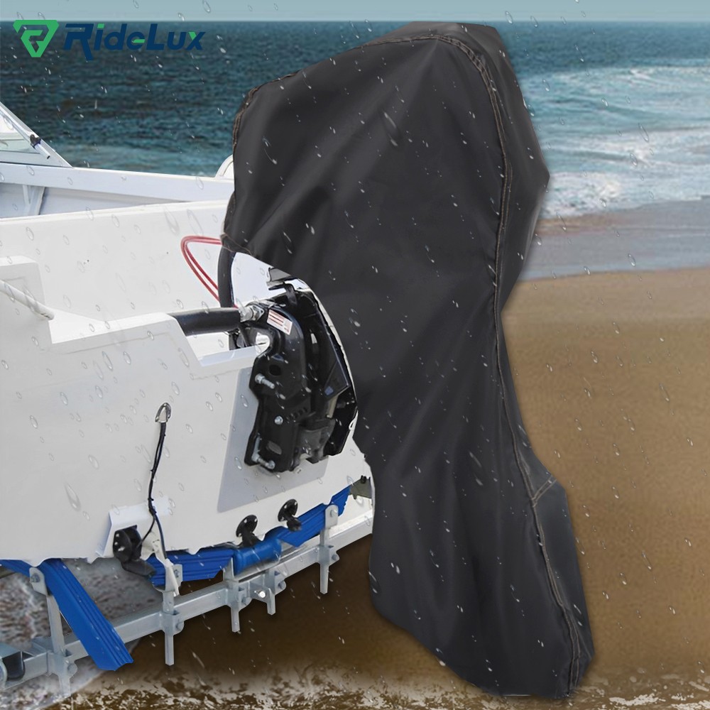 600D Waterproof Black Boat Motor Cover for 175-225 HP Outboard Engines
