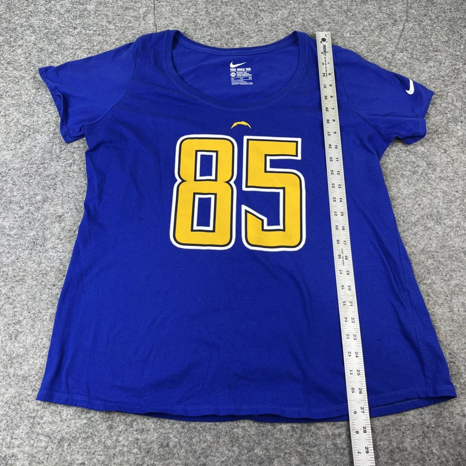 Camiseta deportiva San Diego Chargers #85 Antonio Gates para mujer talla 2XL azul algodón Nike Foto 4 de 4
