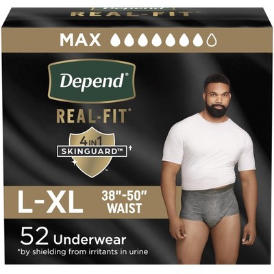Real Fit Adult Diapers, Incontinence Underwear for Men, Disposable, Maximum A...