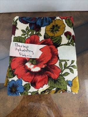 Vintage Floral Fabric Upholstery Material 70's Groovy 21" by 54” Burlington