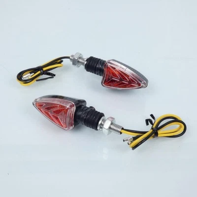 Paire de mini clignotant One Arrow carbone pour moto / ampoule BA9S 12V 21W Neuf - Photo 1/2
