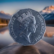 1988 - Queen Elizabeth II - 50 Cent Coin 1788 / 1988 New Holland. Circ #1.