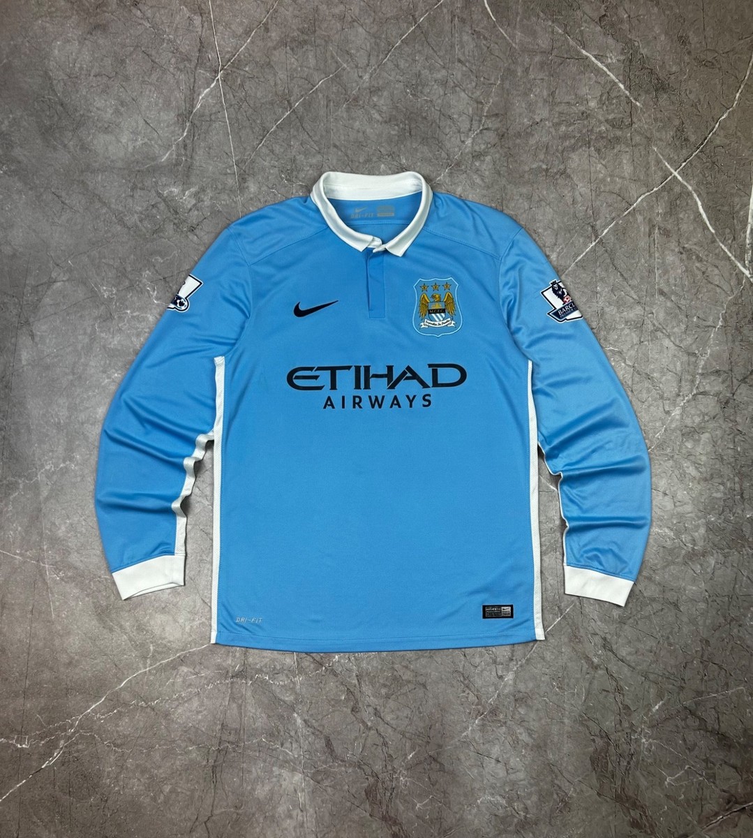 Nike Manchester City 2015-16 Home Jersey De Bruyne 17 Rare Long
