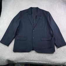LL Bean Sport Coat Mens 52 Regular Navy Blue Wool Two Button Blazer Jacket