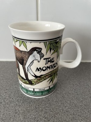 Dunoon MING SHU Chinesische Astrologie Sternzeichen Tasse Jahr des AFFEN - kleiner Flohbiss