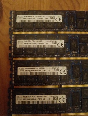 16GB 2Rx4 PC3L-12800R ECC Registered Server RAM SK HYNIX HMT42GR7AFR4A-PB T3 AD