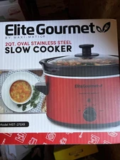Elite Gourmet By Maxi- Matic 2QT. Oval Stainless Steel Slow Cooker*New