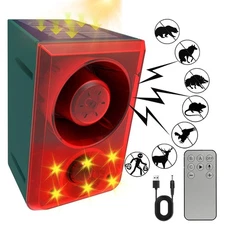 Solar Outdoor Motion Sensor Alarm with Dog Barking Gunshot Sound, Support Rec...