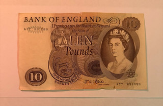 England : historic Ten Pounds Banknote