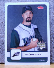 BASEBALL CARD COOL PICTURE FLEER ROOKIE TIM CORCORAN TAMPA BAY DEVIL RAYS. rookie card picture