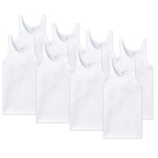 Schiesser Undershirts in 8 Pack, Men, Double Rib or Fine Rib - White / ...