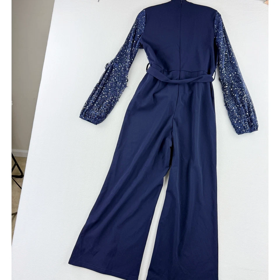 Mono NADINE MERABI Azul Cuentas Talla 12 Mujer Manga Larga Foto 4 de 4