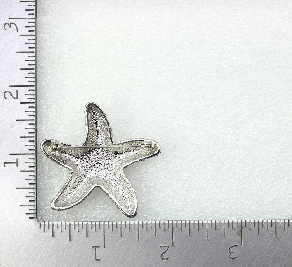 Gorgeous Clear Rhinestone Crystal Starfish Pin Brooch - Clear - Image 4 of 4