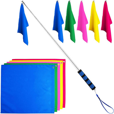 5Pcs Horse Training Flags, Tour Guide Flag with 63 Inch Telescopic Flagpole Hors
