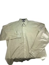 Tommy Hilfiger Khaki Classics Shirt Mens Sz 15.5 34-35 Button Down Long Sleeve
