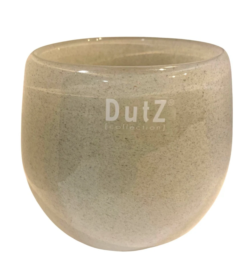 Dutz Collection handgefertigte Glasvase hellgrau klein europäisches Design 5" hoch - Bild 2 von 4